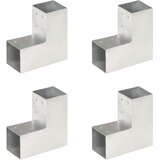  Spojnici za stupove u L-obliku 4 kom pocinčani metal 81 x 81 mm | shoptok.hr