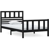 Furnova Posteljni okvir črn iz trdnega lesa 100x200 cm, (21938926) | Shoptok.si