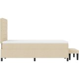  Krevet s boxspringom s madracem i klupom krem 120x200 cm tkanina | shoptok.hr