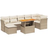 Maison Chic Seti vrtnega pohištva - Vrtna garnitura - Vrtni pohištvo set 8-delna z blazinami bež poli ratan, (21800419) | Shoptok.si