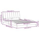 vidaXL Posteljni okvir brez vzmetnice temno rjav 140x190 cm blago, (21670782) | Shoptok.si