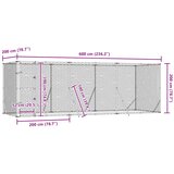 Vanjski kavez za pse srebrni 6 x 2 x 2 m od pocinčanog čelika | shoptok.hr