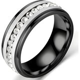 IZMAEL Prsten NO-17162 - Crna / Srebrna / 65mm | shoptok.hr