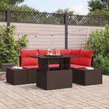  Vrtna sedežna garnitura 5 pcs Rjava in rdeča 100 x 55 x 73 cm, (5000020361) | Shoptok.si