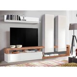 Time DNEVNI REGAL, hrast wotan, bela, visoki sijaj | Shoptok.si