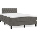 Box spring krevet s madracem tamnosivi 120 x 200 cm baršunasti | shoptok.hr