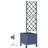  Vrtni planter s navodnjavanjem i kotačima Siva 40 x 40 x 148 cm | shoptok.hr