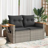 Maison Chic Vrtni kavč - Zunanji kavč z blazinami 2-sedežni siv poli ratan, (22043609) | Shoptok.si