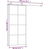 vidaXL Klizna vrata s priborom 90 x 205 cm od ESG stakla i aluminija | shoptok.hr