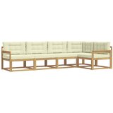 vidaXL Zunanja garnitura za sedenje 4 pcs Bela in krem Poliester, (5000281914) | Shoptok.si