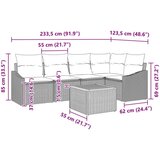  Set od 6 Vrtnih Sofa s Jastučićima Bež Poli Ratan Akacije | shoptok.hr