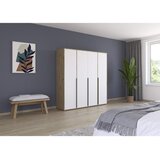 Boxxx OMARA S KLASIČNIMI VRATI, bela, hrast artisan | Shoptok.si