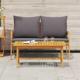 Bistro set s jastukom 2 pcs Prirodna nafta Čvrsto drvo akacije | shoptok.hr