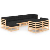 The Living Store Vrtna sedežna garnitura 9-delna z antracit blazinami borovina - Vrtna Sedežna Garnitura, (21465863) | Shoptok.si