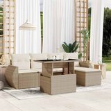  6-dijelni set vrtnih sofa s jastucima bež od poliratana 100 x 55 x 73 cm | shoptok.hr