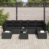  Sjedeća garnitura za vrt 8 kom. Crna poliratan 239 x 62 x 69 cm | shoptok.hr