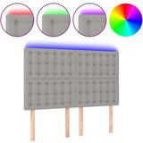  LED posteljno vzglavje svetlo sivo 144x5x118/128 cm blago, (20739750) | Shoptok.si