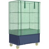  Povišena gredica s pokrovom i kotačima 80 x 50 x 182 cm Siva | shoptok.hr