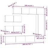 vidaXL Komplet TV omaric 7-delni dimljen hrast konstruiran les, (20914056) | Shoptok.si