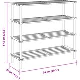  Stalak za cipele s 4 razine od masivne jelovine | shoptok.hr