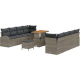  11-dijelni vrtni sofa set s jastučićima siva poli ratan 2-sjedalni vrtni sofa s pohranom i jastučićima siva poli ratan Vrtna g | shoptok.hr