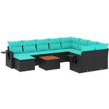  11-dijelni vrtni set s jastucima crni poliratan | shoptok.hr
