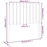  Uzglavlje za krevet sivo 95 5 x 4 x 100 cm od masivne borovine | shoptok.hr