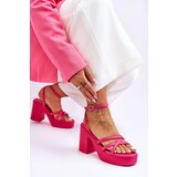 Boto Fashionable High Heels Sandals With Straps Fuchsia Shemira | Shoptok.si