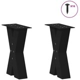  Noge za klubsko mizico v obliki črke X, 2 kosa, črne, 28 x (42-43) cm, jeklo, (22123529) | Shoptok.si