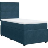 Box spring krevet s madracem plavi 100x200 cm baršunasti | shoptok.hr