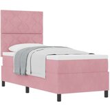 vidaXL Postelja s pomičnim dnom in vzmetnico Roza 80x200 cm Žamet, (22052636) | Shoptok.si