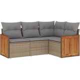  4-dijelni set vrtnih sofa s jastucima bež od poliratana | shoptok.hr