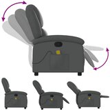  fotelja za odmor, siva, umjetna koža | shoptok.hr