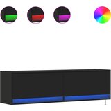 Maison Chic Stenska TV omarica - TV stojalo - Televizijska omarica z LED lučkami črna 140x31x38 cm, (21699032) Cene