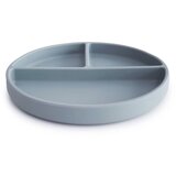 Mushie Silicone Suction Plate deljeni krožnik s priseskom Powder Blue 1 kos | Shoptok.si
