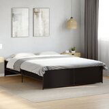 Maison Chic Posteljni okvir - Dvoposteljna postelja - Zakonska postelja črn 140x200 cm inženirski les in kovina-J13840, (21759826) | Shoptok.si
