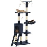  Penjalica za mačke sa stupovima za grebanje od sisala 138 cm tamnoplava | shoptok.hr