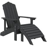  Vrtne stolice Adirondack s osloncem za noge 2 kom HDPE antracit | shoptok.hr