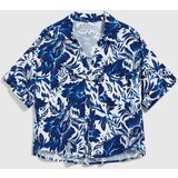 Marisse Blue Shirt With A Plant Motif | ePonuda.com