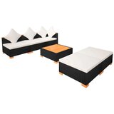 Poli 6-dijelna vrtna garnitura od poliratana s jastucima crna | shoptok.hr