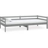  Dnevni ležaj s madracem 90 x 200 cm sivi od masivne borovine | shoptok.hr