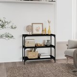 vidaXL Knjižna omara črna 80x33x70,5 cm inženirski les in jeklo | Shoptok.si