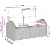  Vrtni kauč s jastukom Bež 124 x 62 x 69cm poliratan | shoptok.hr