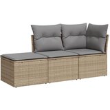  The Living Store Vrtna sedežna garnitura 3-delna z blazinami bež poli ratan - Vrtna Sedežna Garniture, (21449596) | Shoptok.si