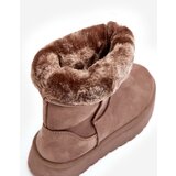 Boto PS1 Women's Fur-Lined Insulated Snow Boots Dark Beige Abrams | ePonuda.com