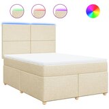  Krevet s oprugama i madracem krem 140x200 cm od tkanine | shoptok.hr