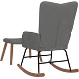  Stolica za ljuljanje s osloncem za noge tamnosiva baršunasta | shoptok.hr