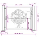  Vrtna vrata antracit 100x100 cm čelična dizajn stabla | shoptok.hr