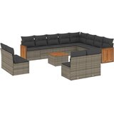 13-dijelni set vrtnih sofa od poliratana s jastucima sivi | shoptok.hr