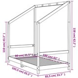  Otroški posteljni okvir črn 80x160 cm trdna borovina, (20916992) | Shoptok.si